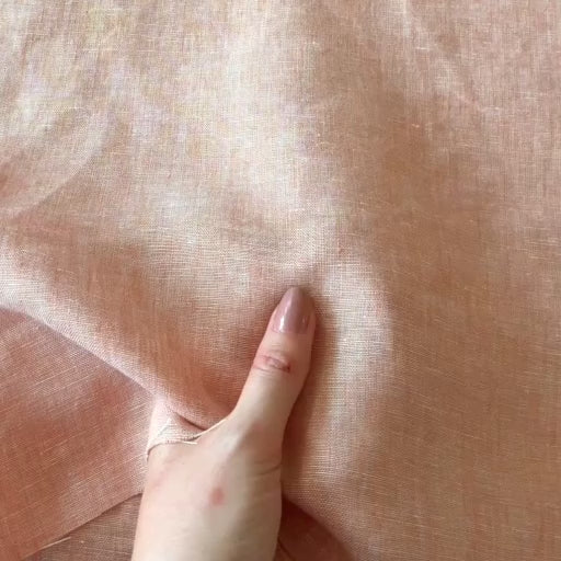 Apricot Mist Yarn Dyed Georgio Linen Fabric