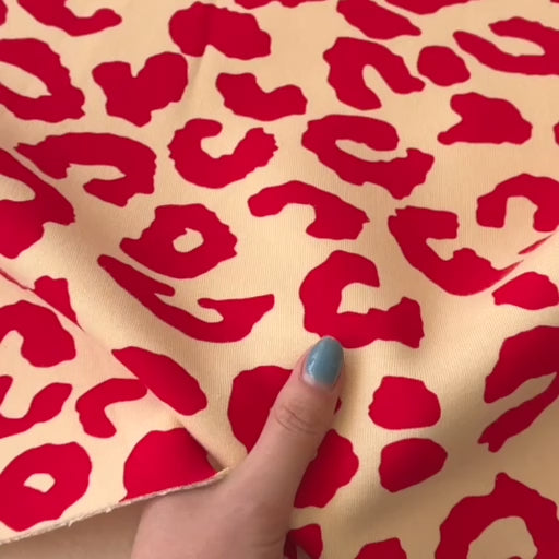 Salsa Leopard Snuggly Fleeceback Organic Cotton Sweatshirting Dressmaking Fabric