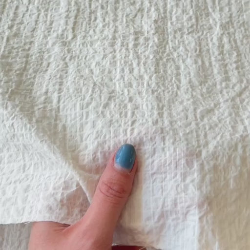 Pearl Delicate Grid Cotton Seersucker dressmaking Fabric