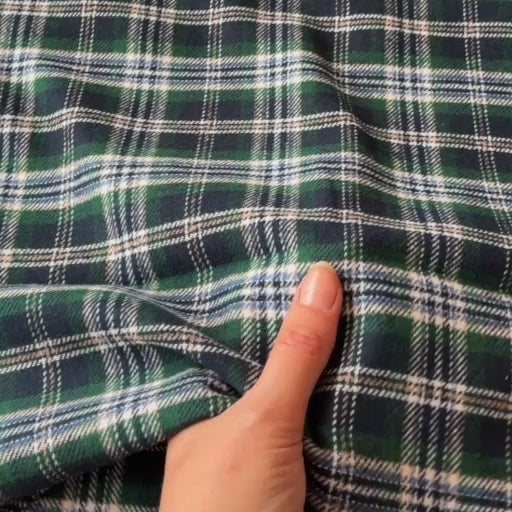 Evergreen Plaid Brushed Yarn Dyed Cotton Flannel Fabric