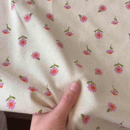 Little Meadow Ribbed Cotton Jersey Fabric