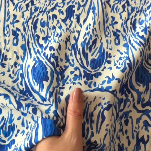 Riviera Blue Viscose Fabric