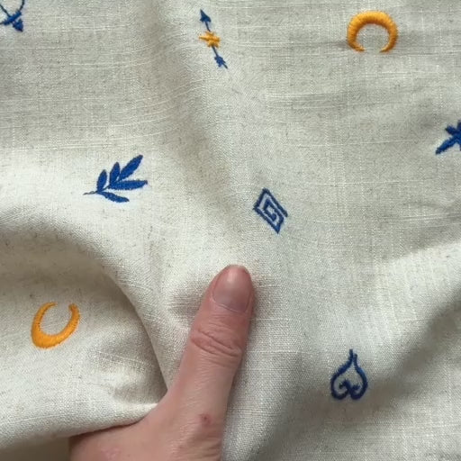 Thora's Charms Embroidered Viscose Linen - Guthrie & Ghani Exclusive