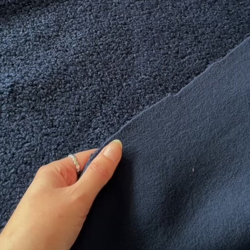 Navy Double Sided Teddy Fleece Fabric