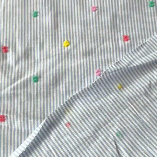 Rainbow Polka Dobby Cotton Fabric for dressmaking
