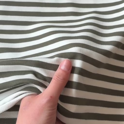 Olive Striped Yarn Dyed Cotton French Terry Fabric