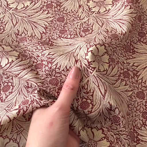 Cranberry Arts & Crafts Floral Pima Cotton Lawn Fabric