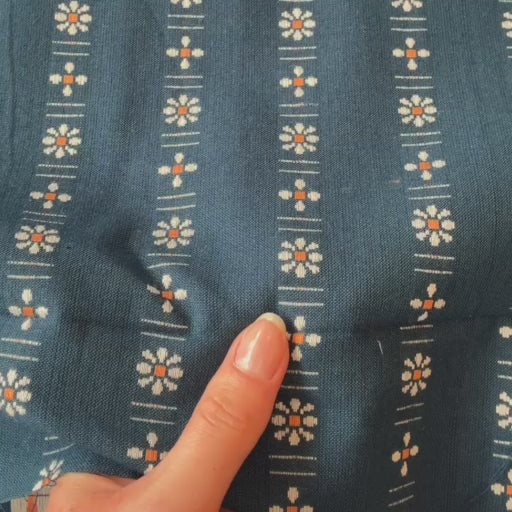 Fableism Indigo Daisy Cotton Fabric - Forest Forage Collection