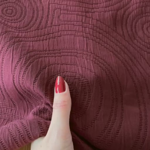 Burgundy Cairn Circles Cotton Jacquard Fabric - Guthrie & Ghani Exclusive