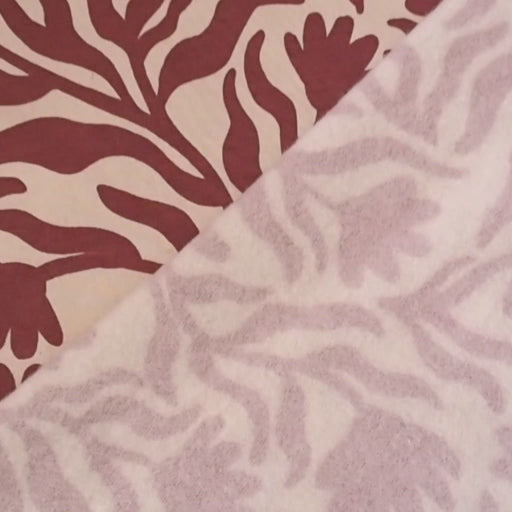 Berry Wavy Nature Cotton Fleeceback Sweatshirt Fabric