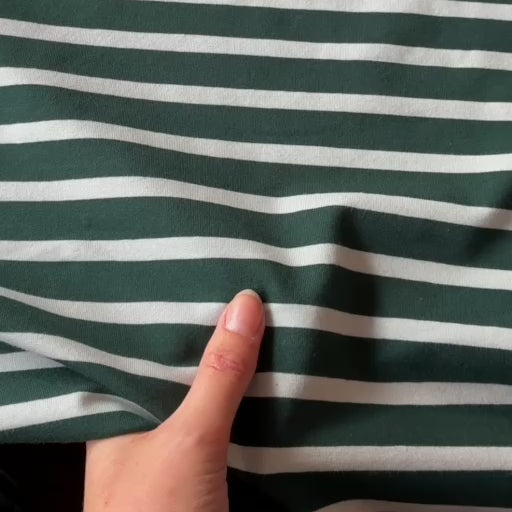 Forest & Mint Striped Cotton Jersey Fabric