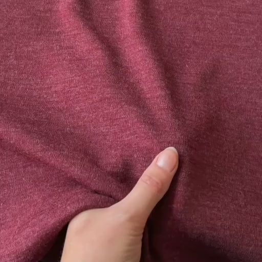 Merlot Melange Merino Wool Jersey Fabric
