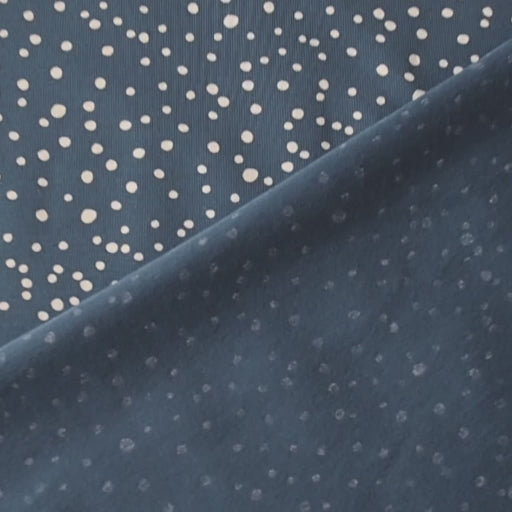Dusky Blue Polka Cotton Jersey Fabric, Oeko-Tex Certified