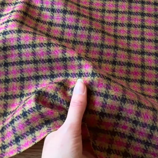 Berry Bramble Check British Wool Fabric