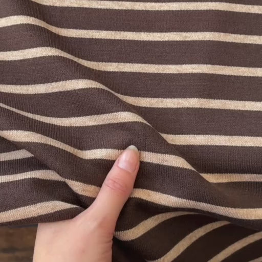 Walnut Stripe Viscose Blended Knit Fabric