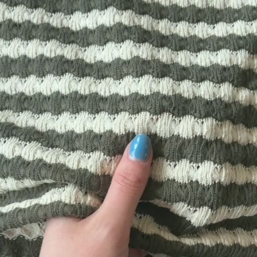 Khaki Jacquard Stripe Crochet Knitted Fabric for dressmaking