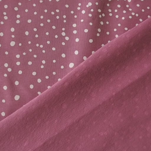 Old Rose Polka Cotton Jersey Fabric, Oeko-Tex Certified