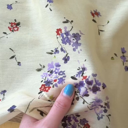 Buttermilk Blossom Cotton Silk dressmaking Fabric