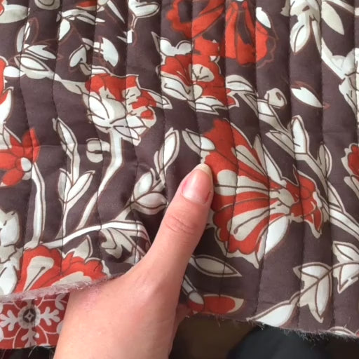 Sienna Sprig reversible quilted cotton