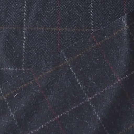 Dark blue british wool fabric with a subtle check pattern