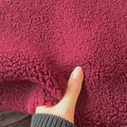 Cranberry Double Sided Teddy Fleece Fabric