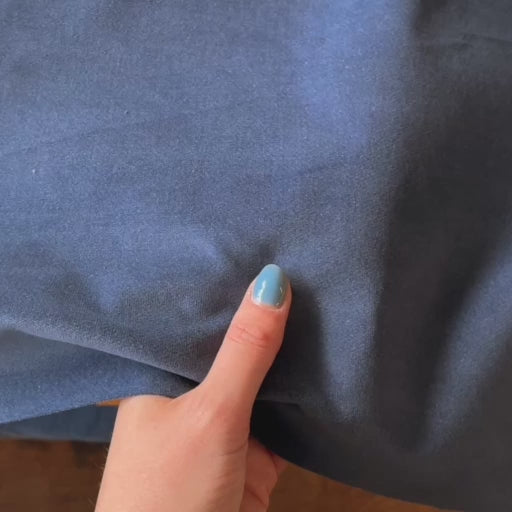 Storm Blue Stretch Cotton Velvet dressmaking Fabric
