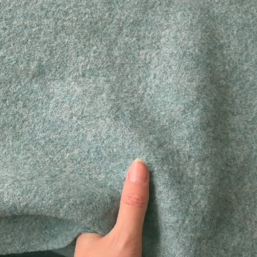 Seafoam Melange Boiled Wool Fabric