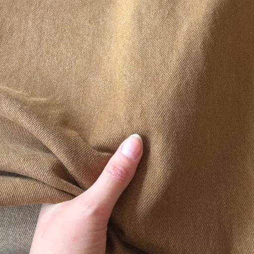 Caramel 12.6oz Washed Heavy Rigid Cotton Denim Fabric
