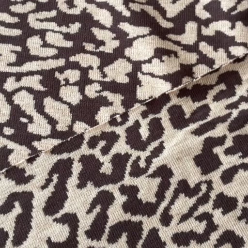 Brown Leopard Reversible Viscose Blended Knit Fabric