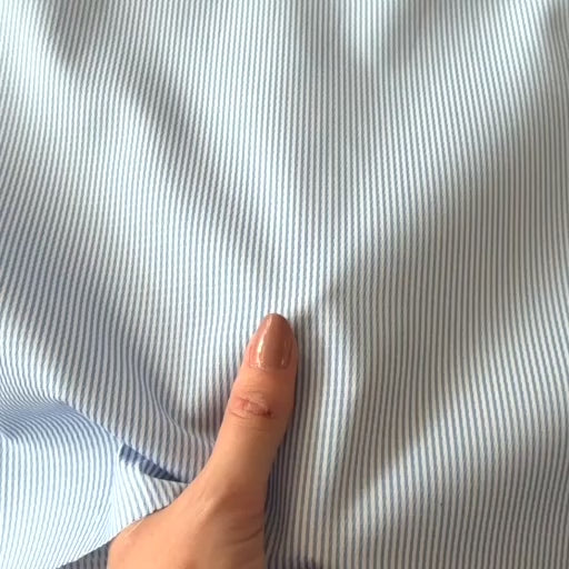 Sky Pinstripe Italian Cotton Fabric