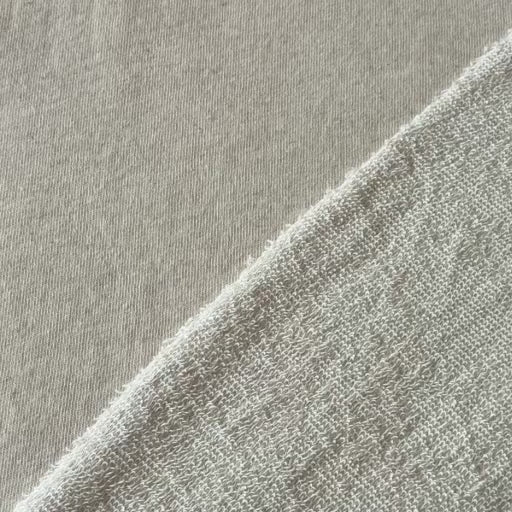 Ecru Fleck Loopback Cotton Linen Sweatshirt Fabric for dressmaking