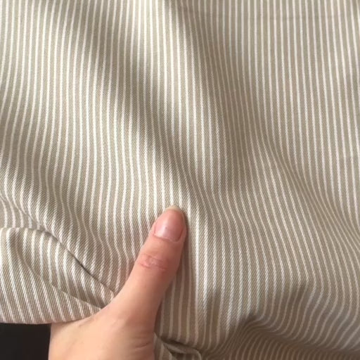 Beige Stripe 6.7oz Cotton Rigid Denim Fabric