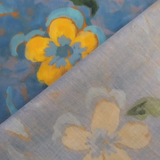 Liberty Artist Muse C Fabric - blue floral design