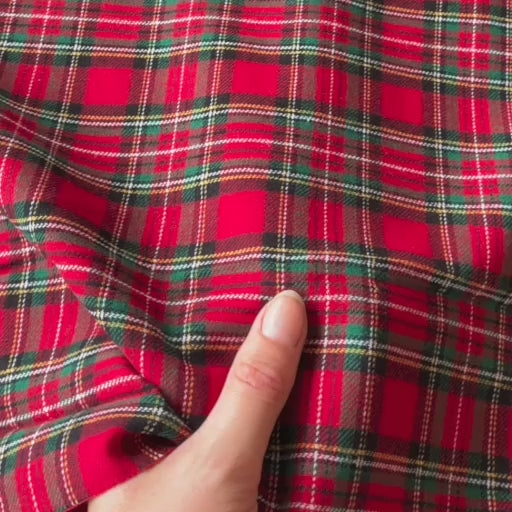 Holly Plaid Cotton Flannel Fabric