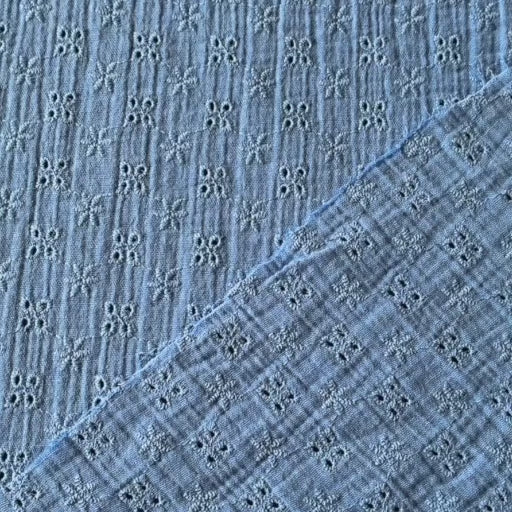 Cornflower Ditsy Embroidered Cotton Double Gauze Fabric for dressmaking