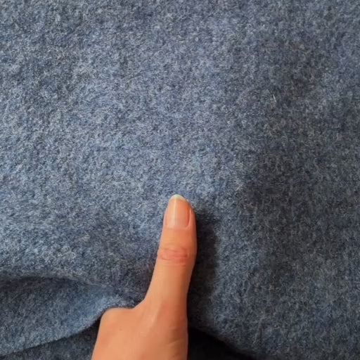 Denim Melange Boiled Wool Fabric