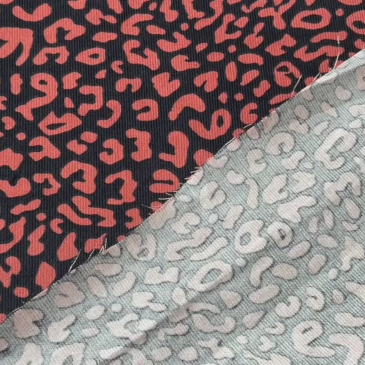 Coral Safari Cotton Babycord Fabric for dressmaking