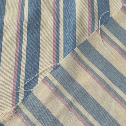 Deckchair Stripes Yarn Dyed Lightweight Cotton Denim Fabric for dressmaking