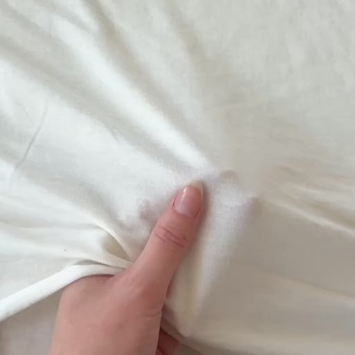 Off White Lightweight Viscose Wool Jersey Fabric