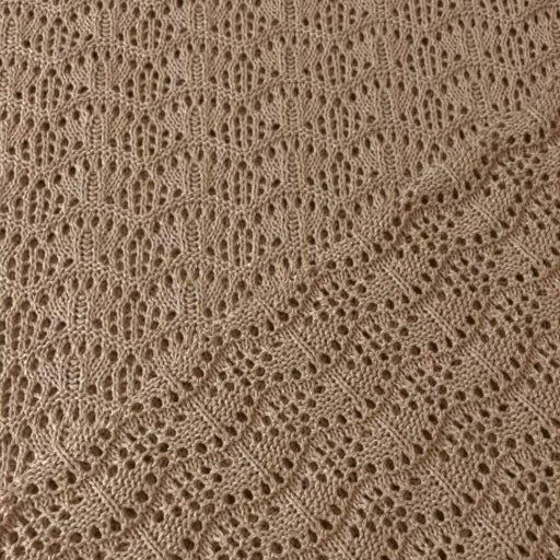 Caramel crochet waves cotton knit fabric for dressmaking