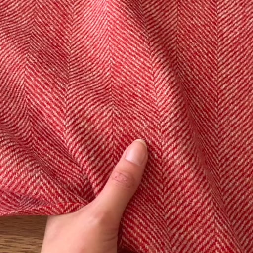 Chilli Herringbone British Wool Fabric