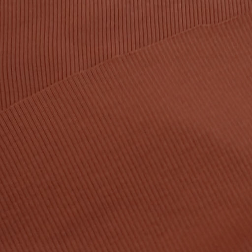 Deep orange rust 2x2 cotton tubular ribbing fabric