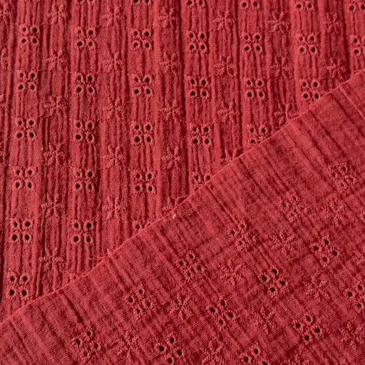 Amber Ditsy Embroidered Cotton Double Gauze Fabric for dressmaking