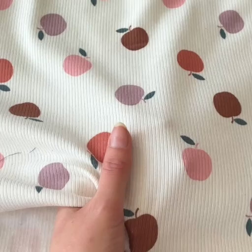 Apple Orchard Ribbed Cotton Jersey Fabric