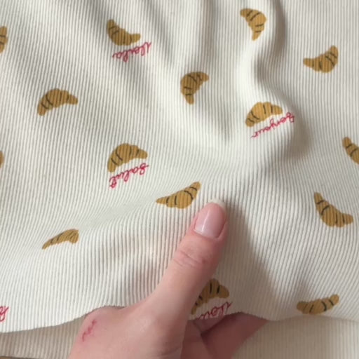 Breakfast Club Ribbed Cotton Jersey Fabric for dressmaking