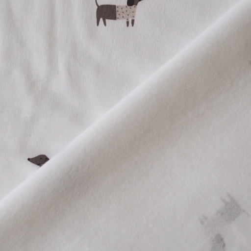 Playful Pups Cotton Jersey Fabric with dachshund dog print