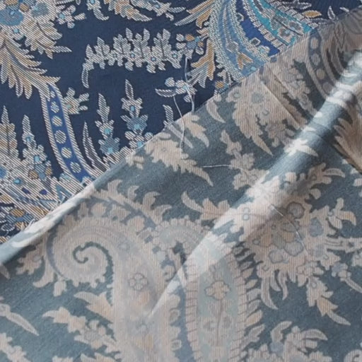 Liberty viscose satin Paisley Tree A fabric, soft paisley print satin.