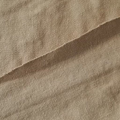 Natural sand-coloured 100% hemp fabric for sustainable dressmaking.
