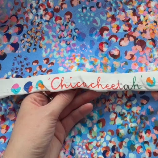 *Pre-Sale* Cornflower Chicacheetah Cotton Micro French Terry Fabric - Guthrie & Ghani Exclusive