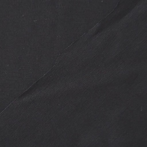 Black viscose ponte jersey fabric for dressmaking.